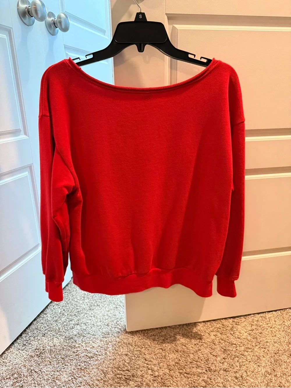 Old Navy Red Kids Boatneck Sweatshirt with Flag Patch